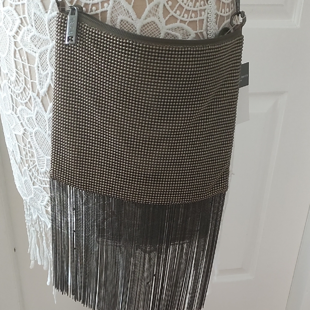 Metallic Fringe Crossbody Bag